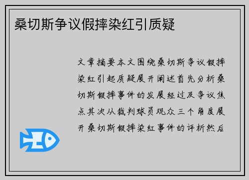 桑切斯争议假摔染红引质疑